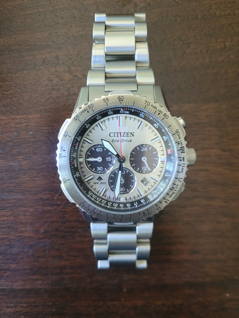 Citizen Silver Promaster Navihawk Eco-Drive Chronograph Watch